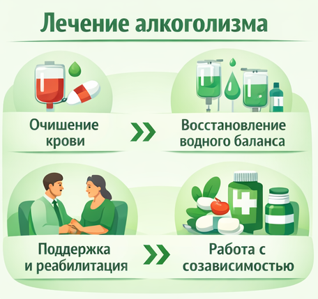 лечение алкоголизма в Сосновоборске этапы
